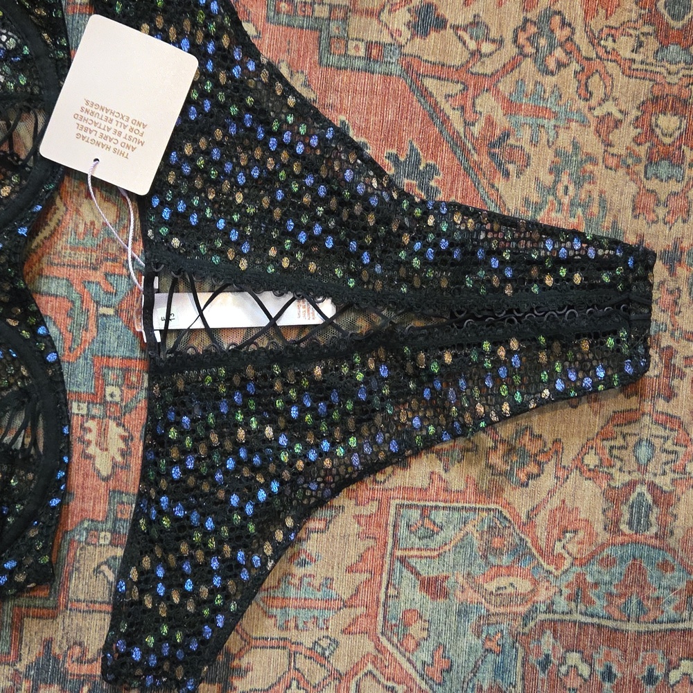 Savage X Fenty Disco Lace Up Sequin Bra Set - Picture 3 of 8